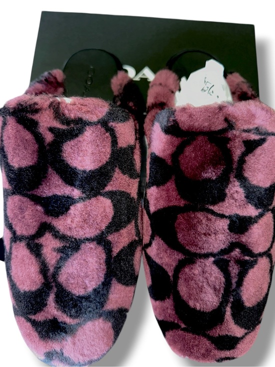 Coach Shoes - Coach SZ 10 Slipper Shoe Signature Shearling in the Merlot/Black NIB GIFT UNISEX
